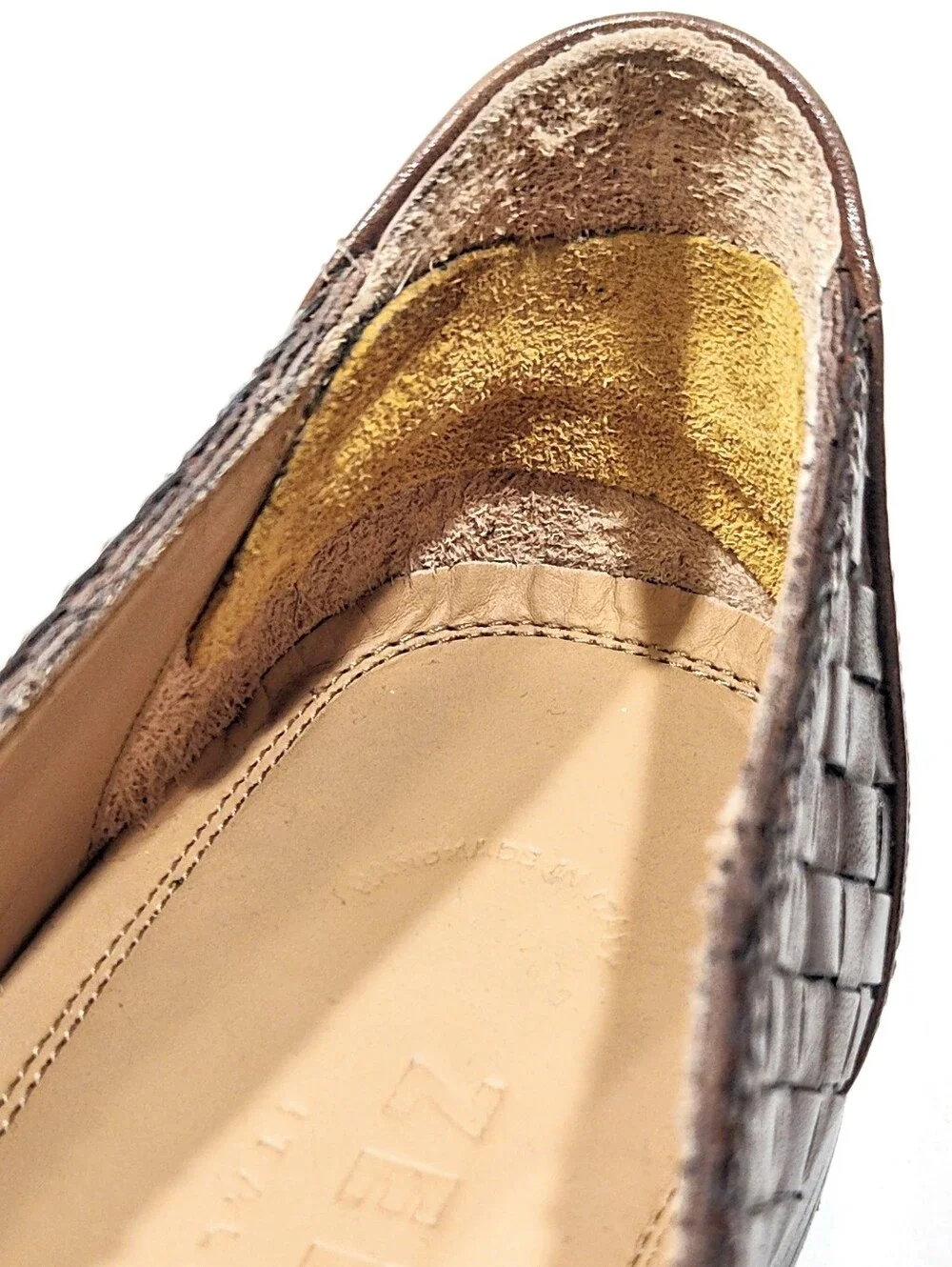 Zelli Riviera Woven Calfskin Tassel Dress Loafers Brown Men's 13 M Made in Italy